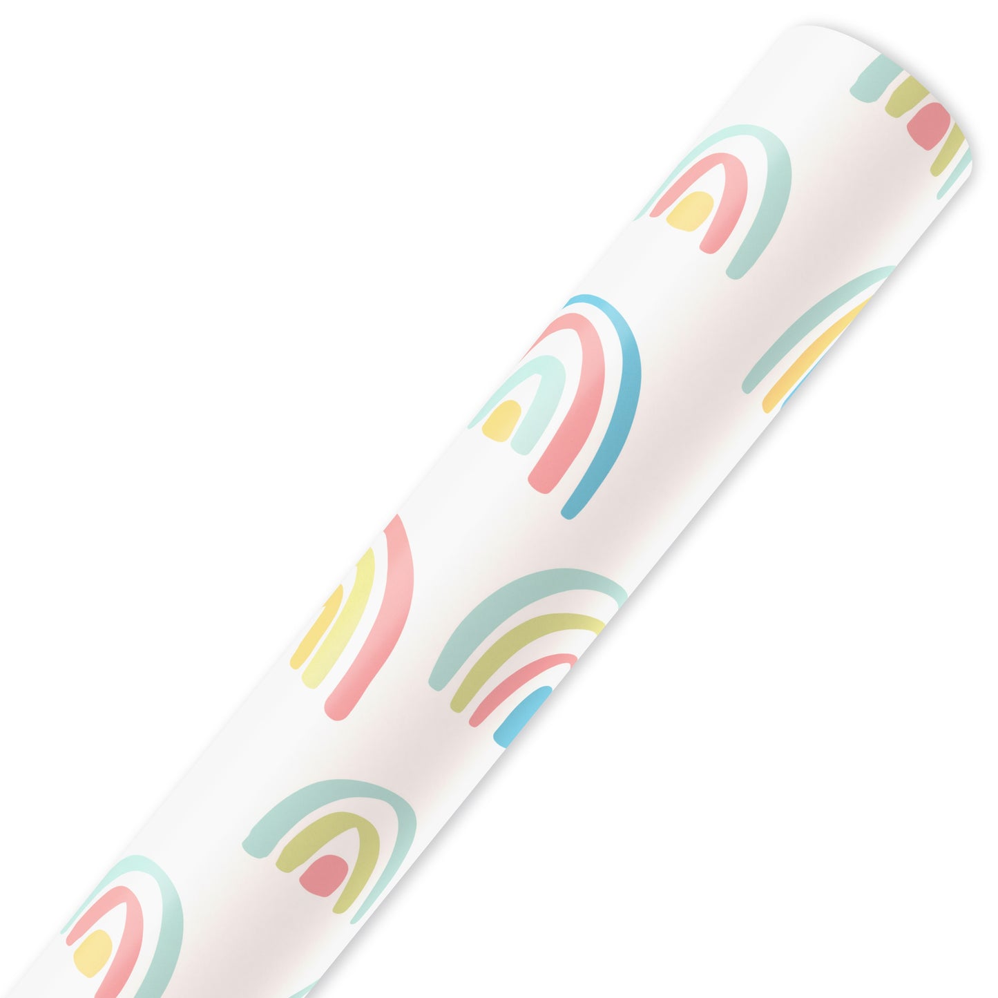 American Greetings White with Rainbows Wrapping Paper, 20 sq. ft.