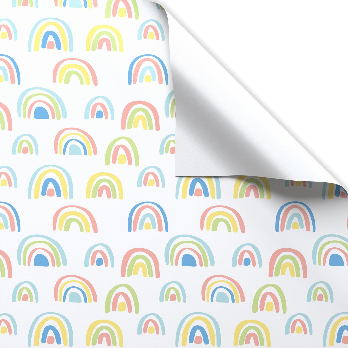 American Greetings White with Rainbows Wrapping Paper, 20 sq. ft.