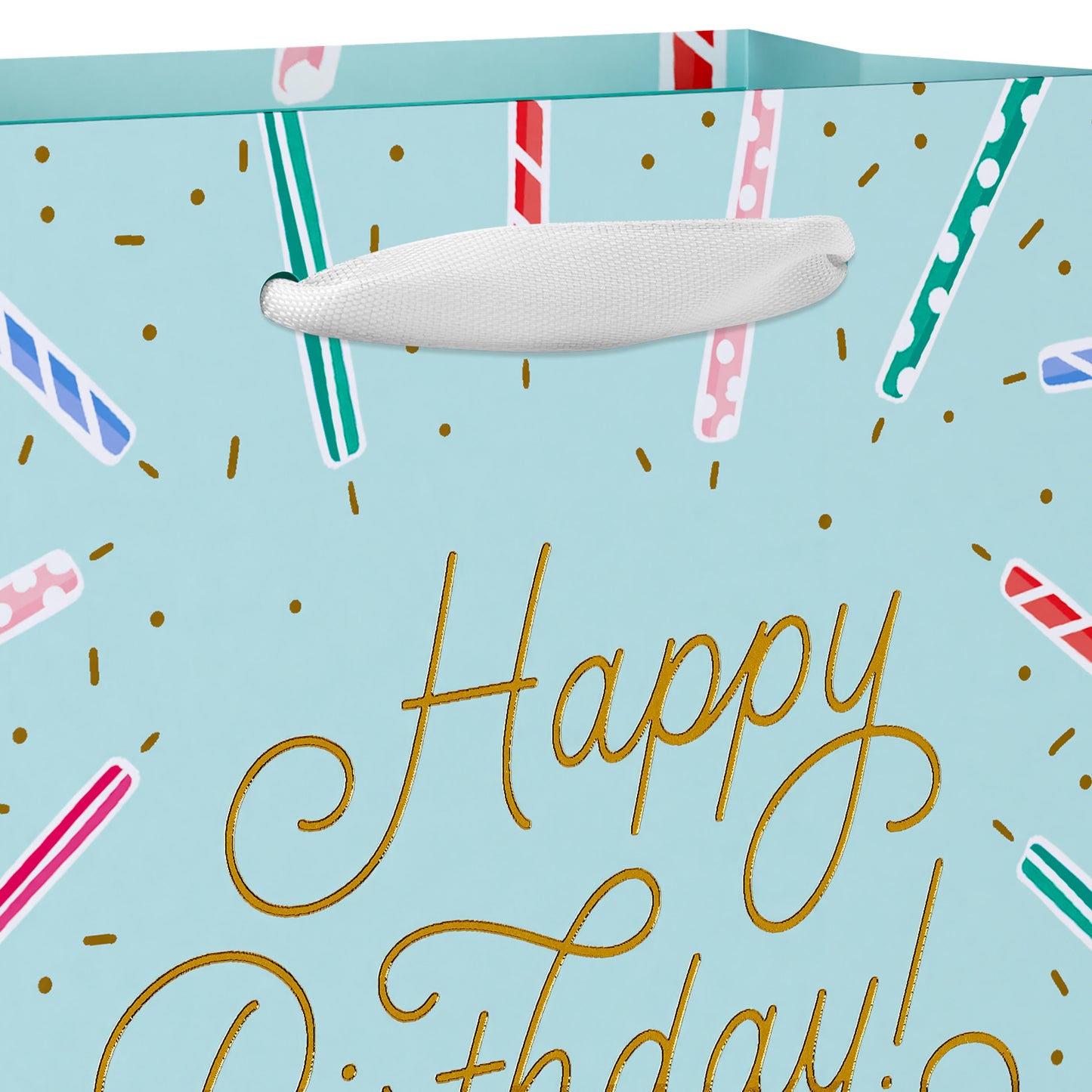 American Greetings Happy Birthday Candles On Teal Small Birthday Gift Bag