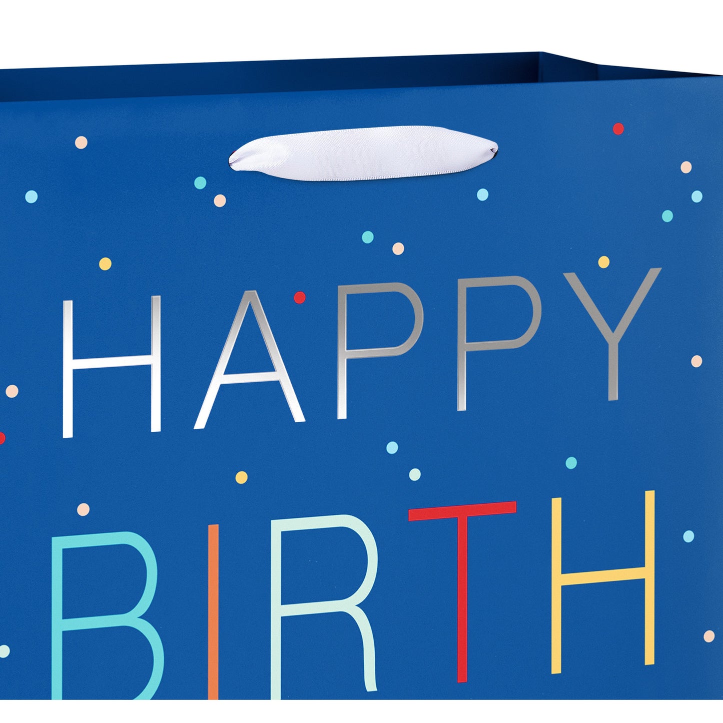 American Greetings Birthday Confetti Large Navy Birthday Gift Bag