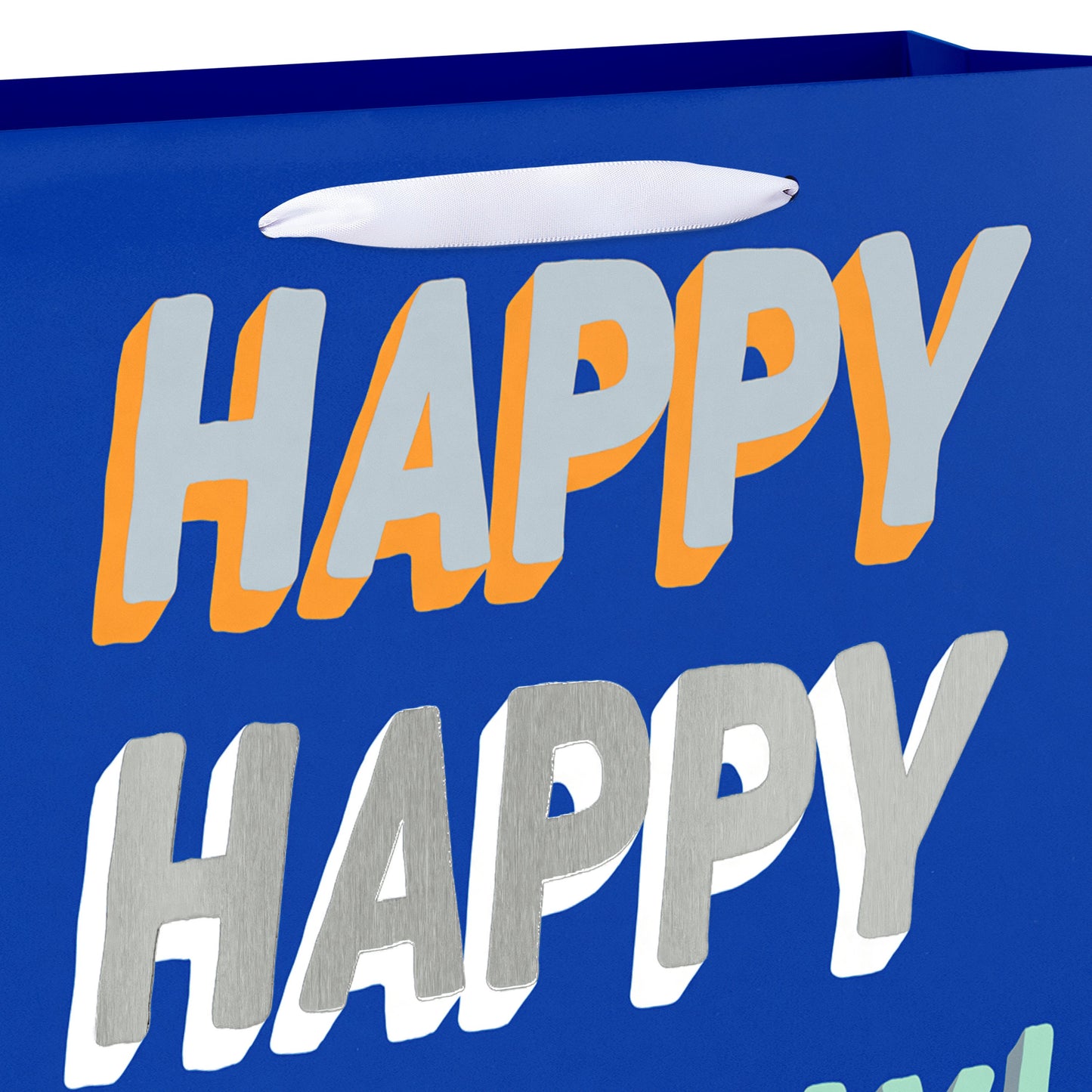 American Greetings Happy Happy Birthday Blue Horizontal Gift Bag