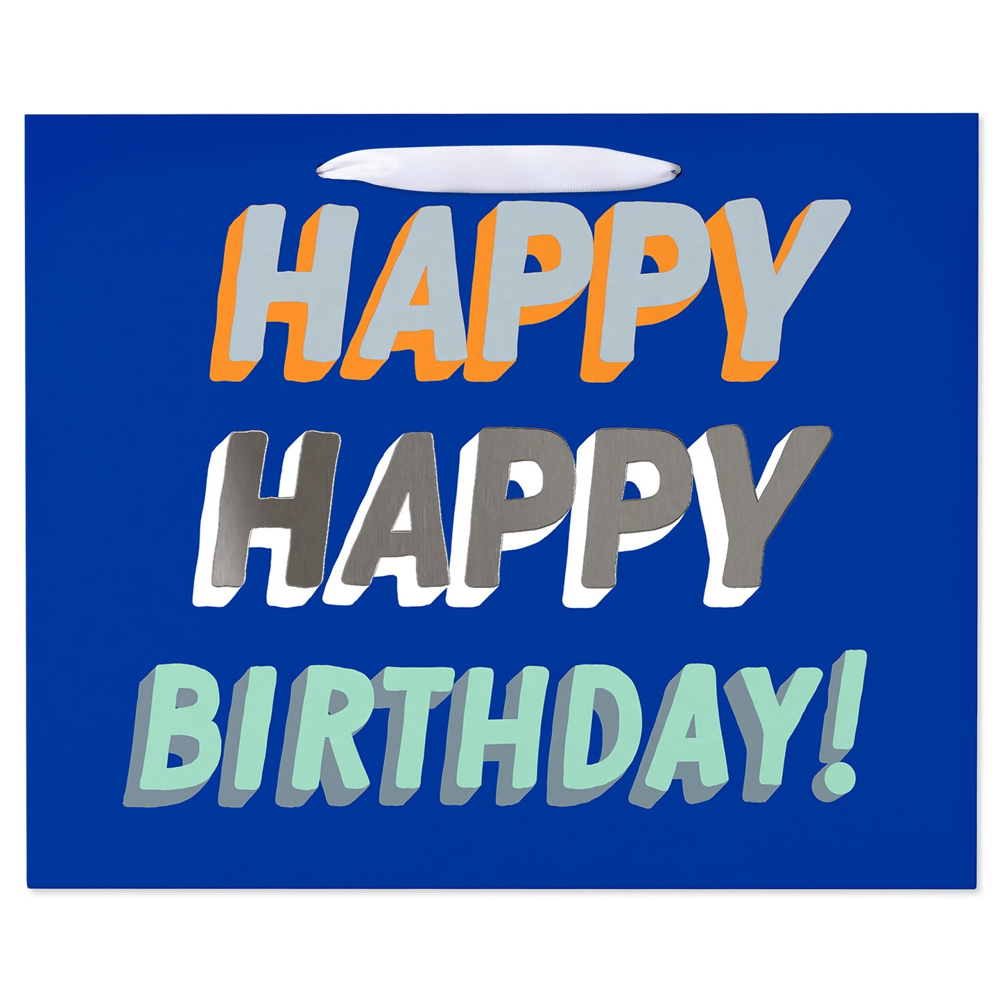 American Greetings Happy Happy Birthday Blue Horizontal Gift Bag