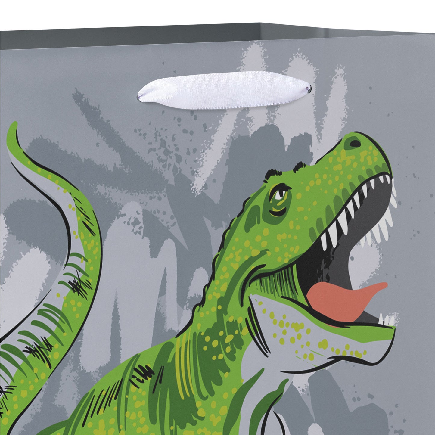 American Greetings Green T-rex Gray Medium Gift Bag