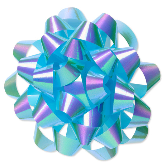 American Greetings  Iridescent Aqua Confetti Poly Gift Bow