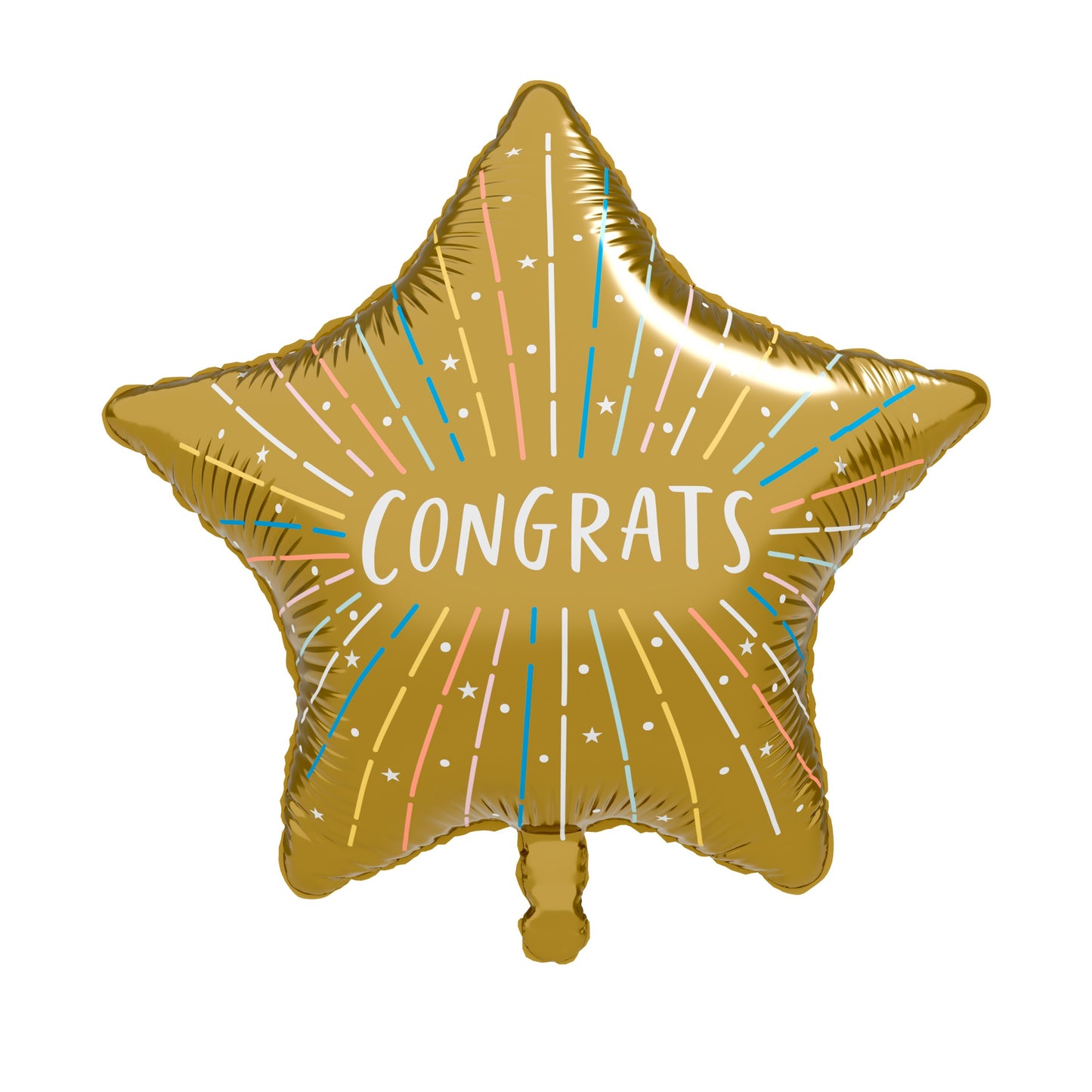 American Greetings Congrats Star Design Uninflated Foil Balloon with Inflation Straw