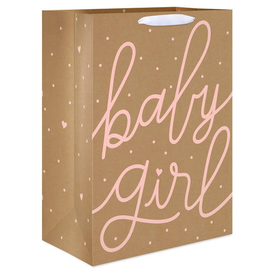 American Greetings Baby Girl Baby Shower Jumbo Kraft Gift Bag