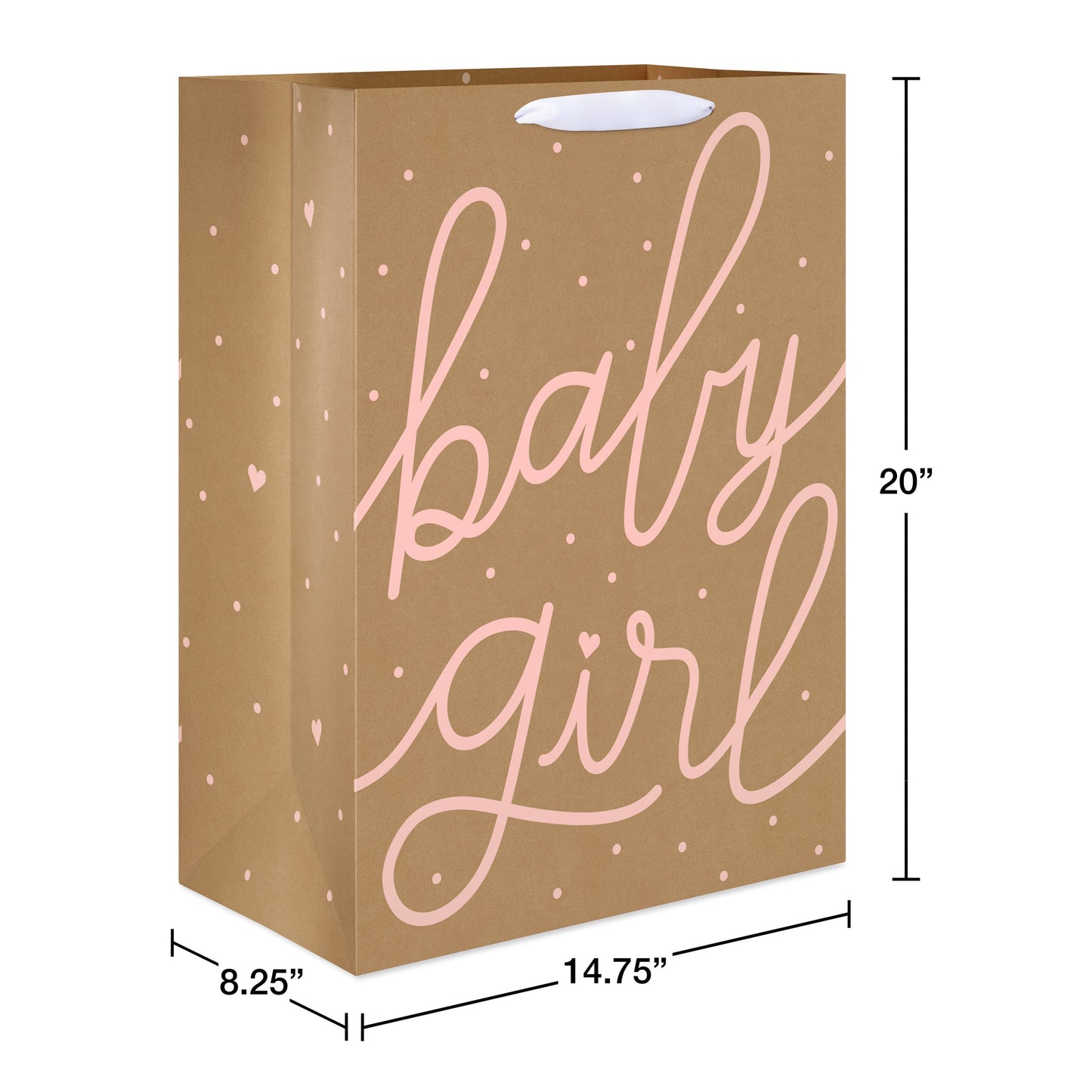 American Greetings Baby Girl Baby Shower Jumbo Kraft Gift Bag