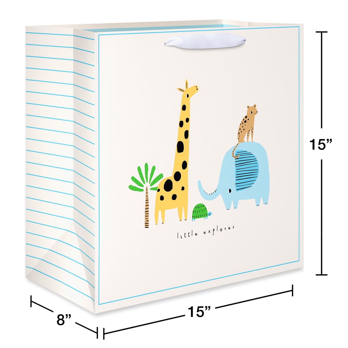 American Greetings Jungle Animals Jumbo Square Baby Shower Gift Bag