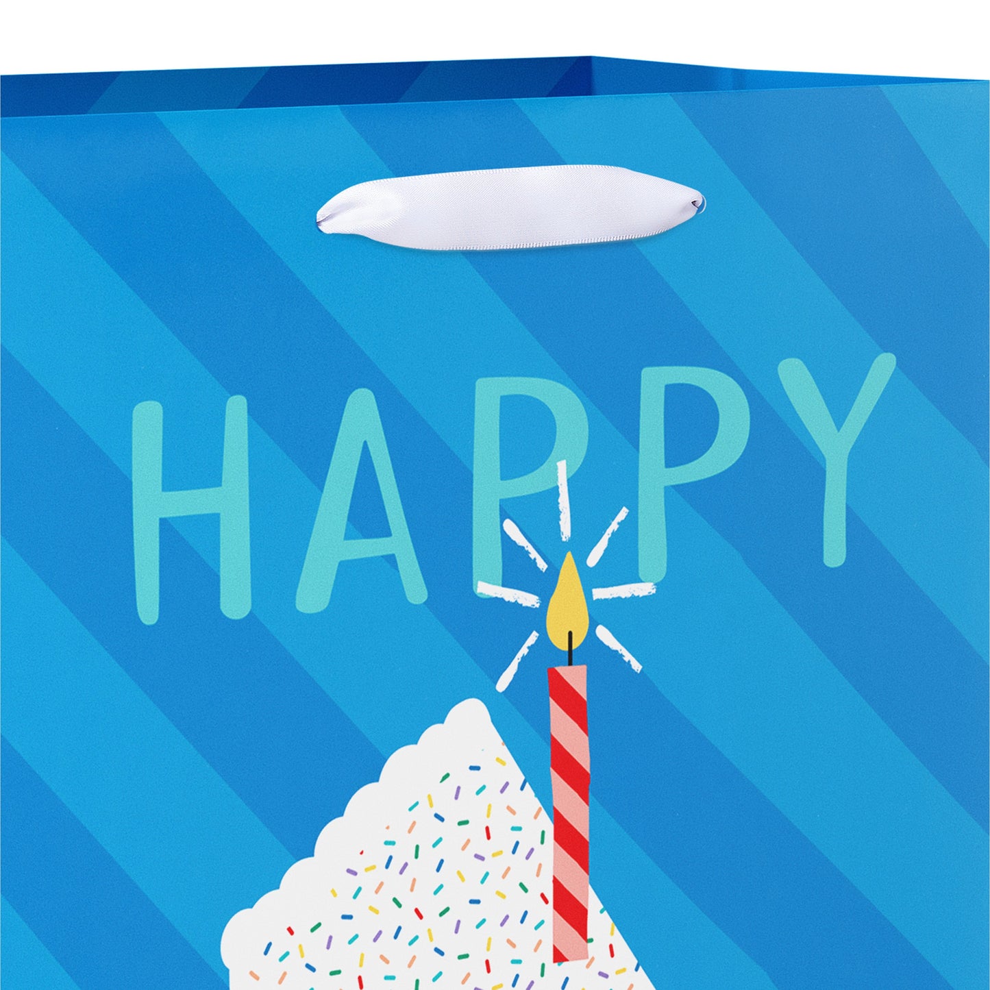 American Greetings Cake Slice Medium Blue Birthday Gift Bag