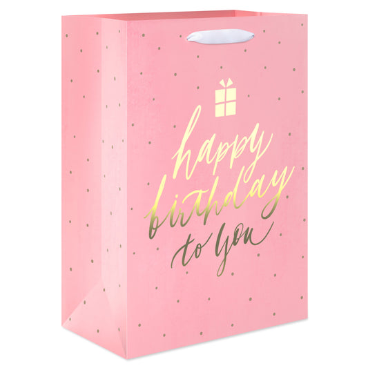American Greetings Happy Birthday to You Medium Pink Birthday Gift Bag