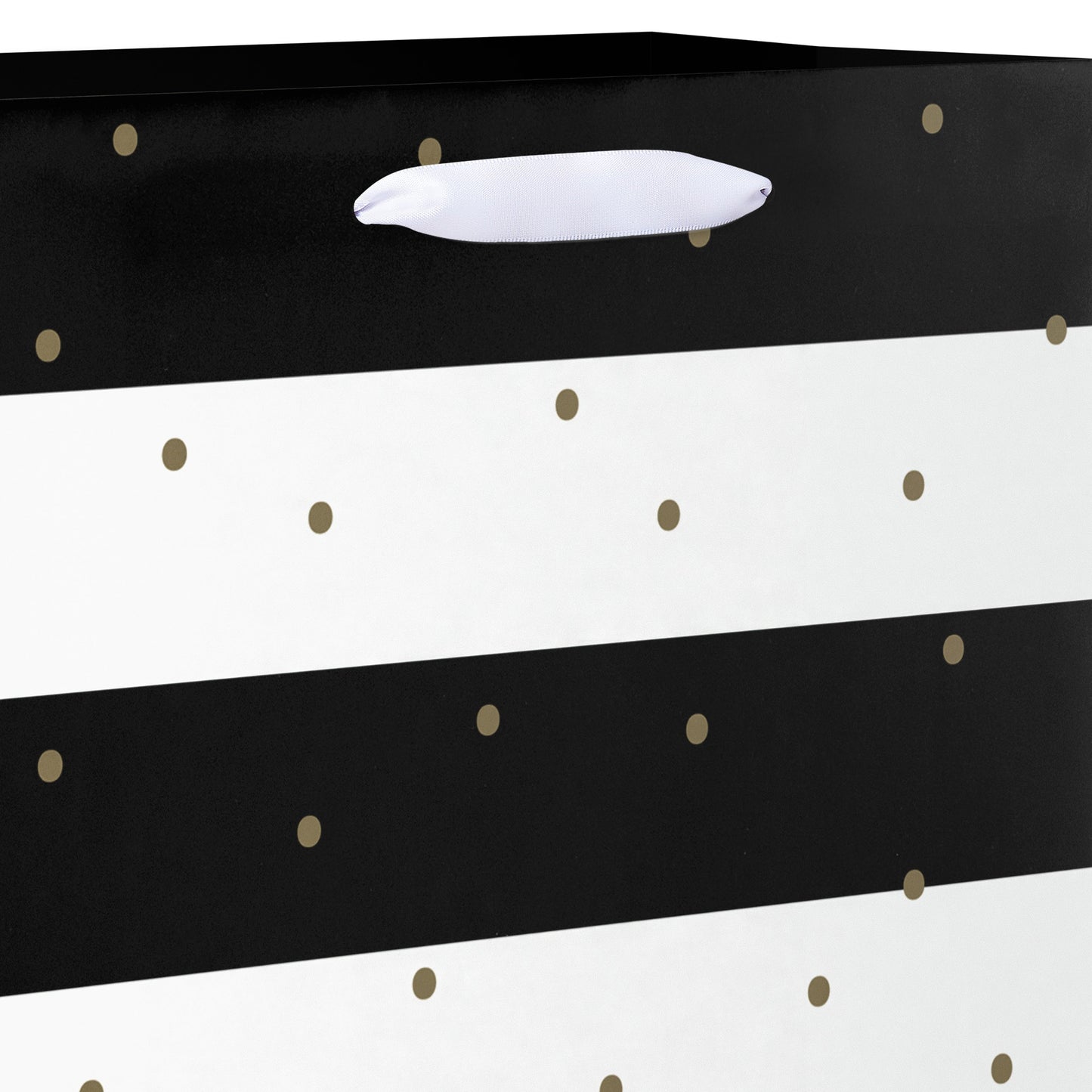 American Greetings Black White Stripes & Gold Dots Medium Gift Bag