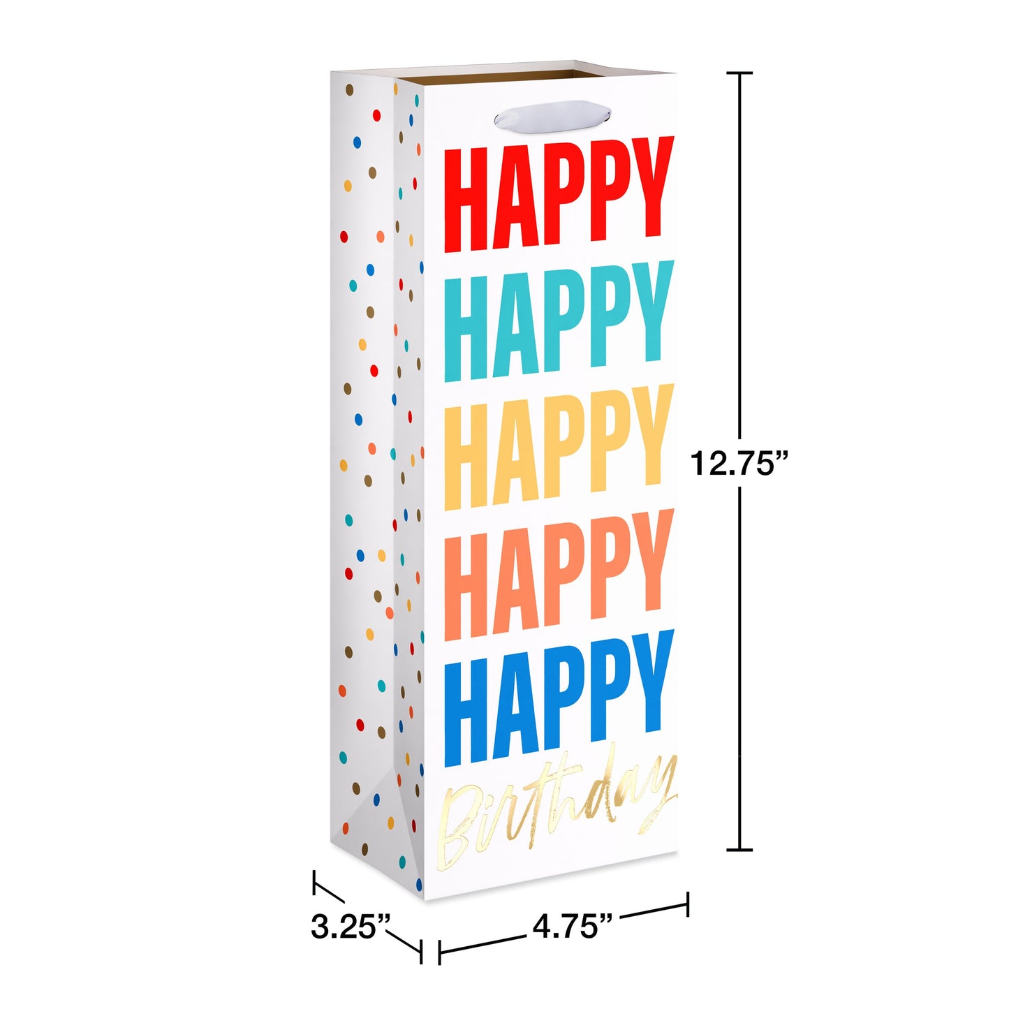 American Greetings Multi-color Happy White Birthday Beverage Gift Bag