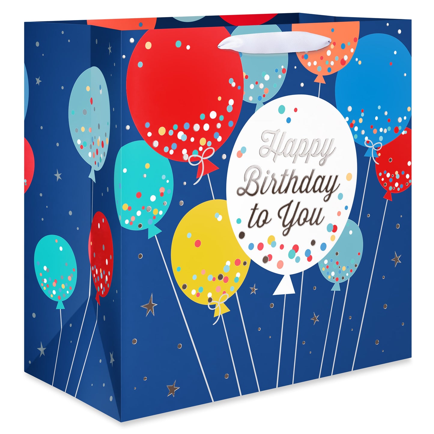 American Greetings Balloons Jumbo Blue Birthday Square Bag