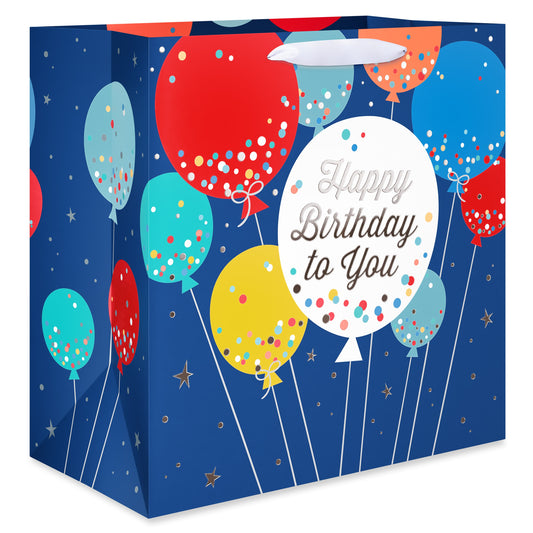 American Greetings Balloons Jumbo Blue Birthday Square Bag