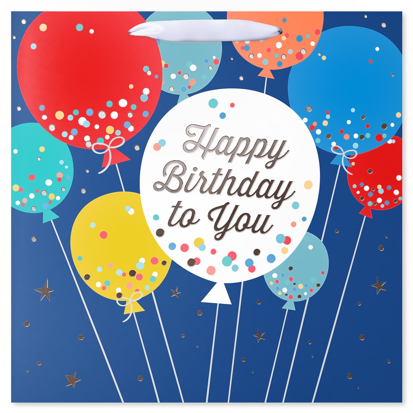 American Greetings Balloons Jumbo Blue Birthday Square Bag