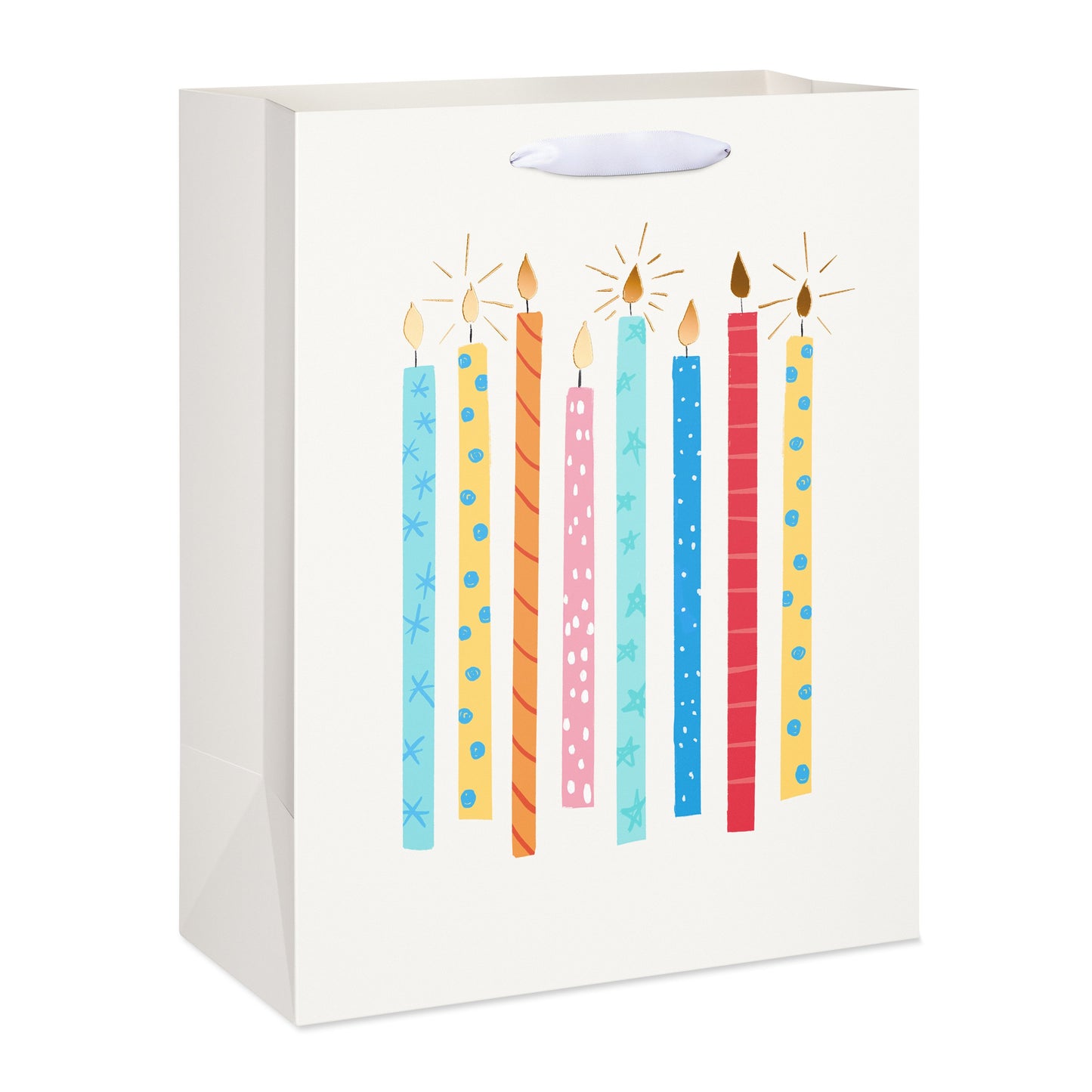 American Greetings Multi-color Candles Large Kraft Birthday Gift Bag
