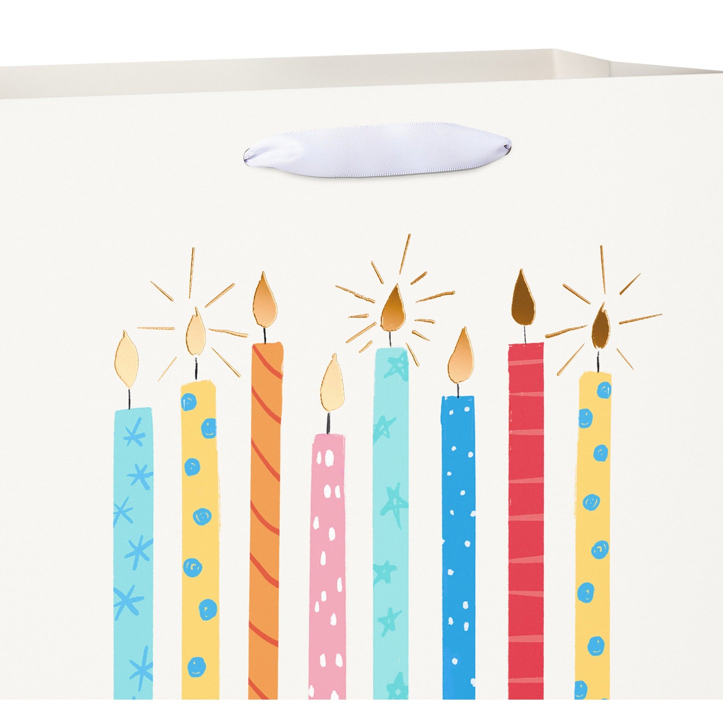 American Greetings Multi-color Candles Large Kraft Birthday Gift Bag