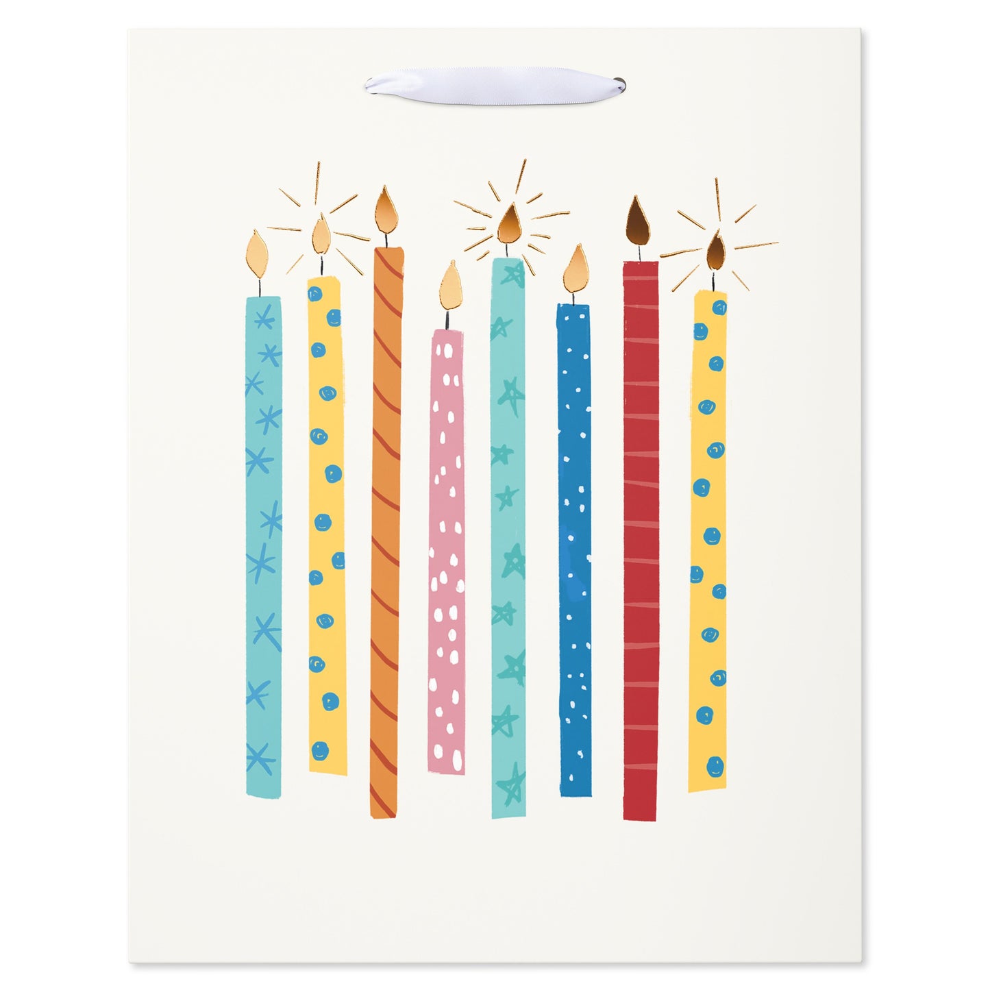 American Greetings Multi-color Candles Large Kraft Birthday Gift Bag