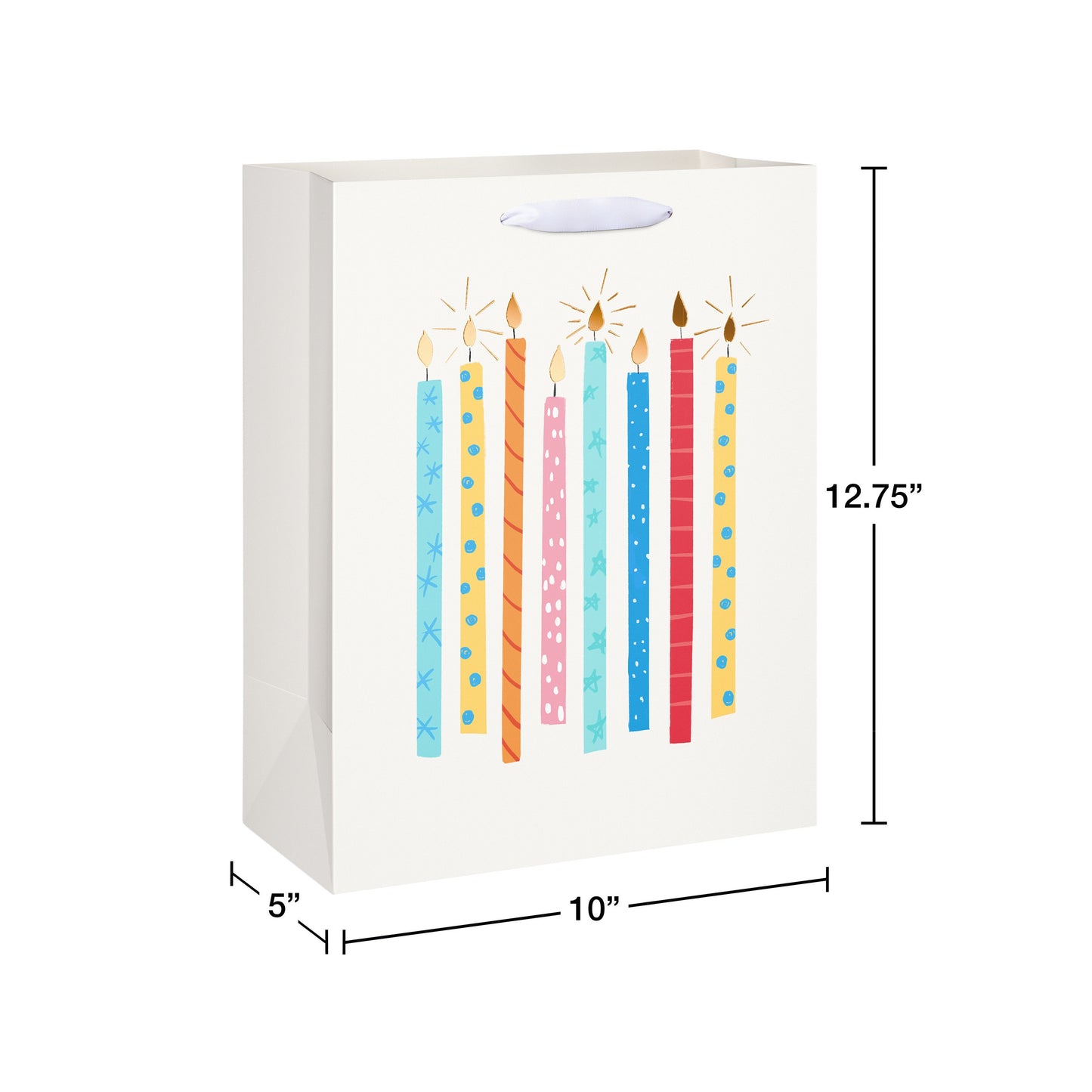 American Greetings Multi-color Candles Large Kraft Birthday Gift Bag