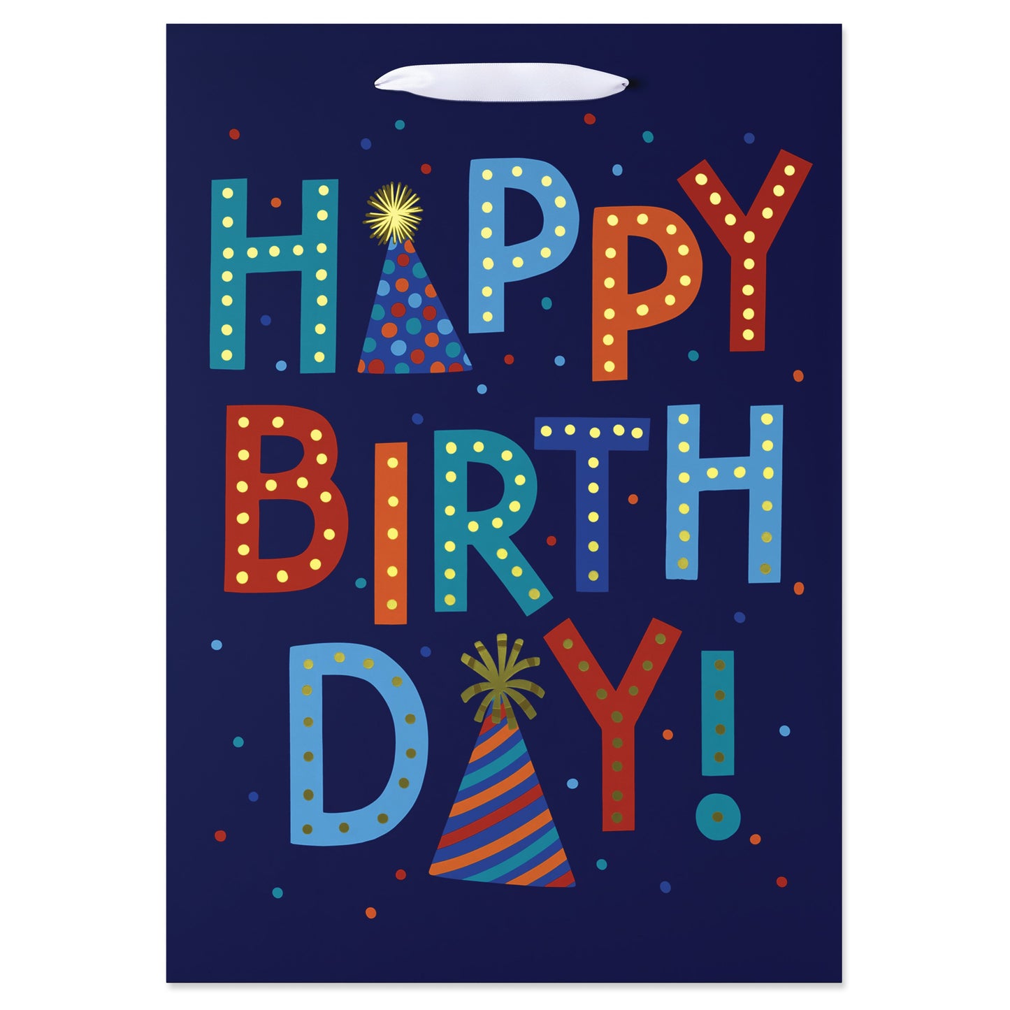 American Greetings Funky Birthday Medium Blue Gift Bag