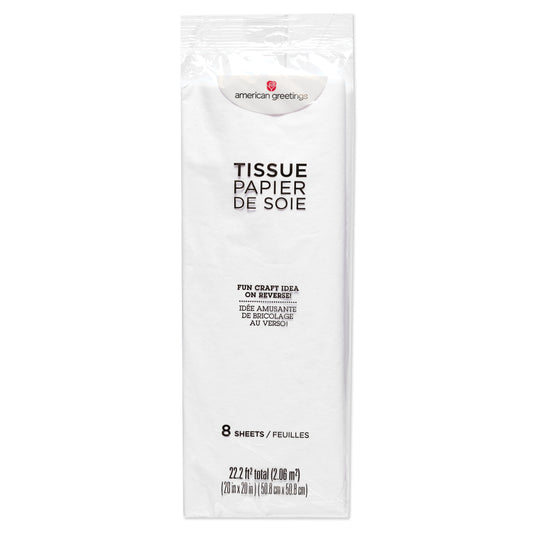 American Greetings White Tissue Paper, 8 ct