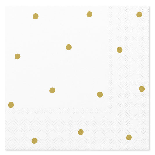 American Greetings Gold Polka Dots Beverage Napkins