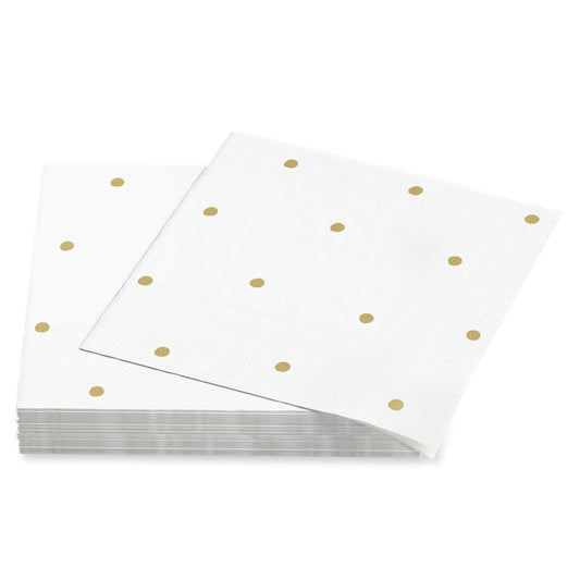 American Greetings Gold Polka Dots Beverage Napkins