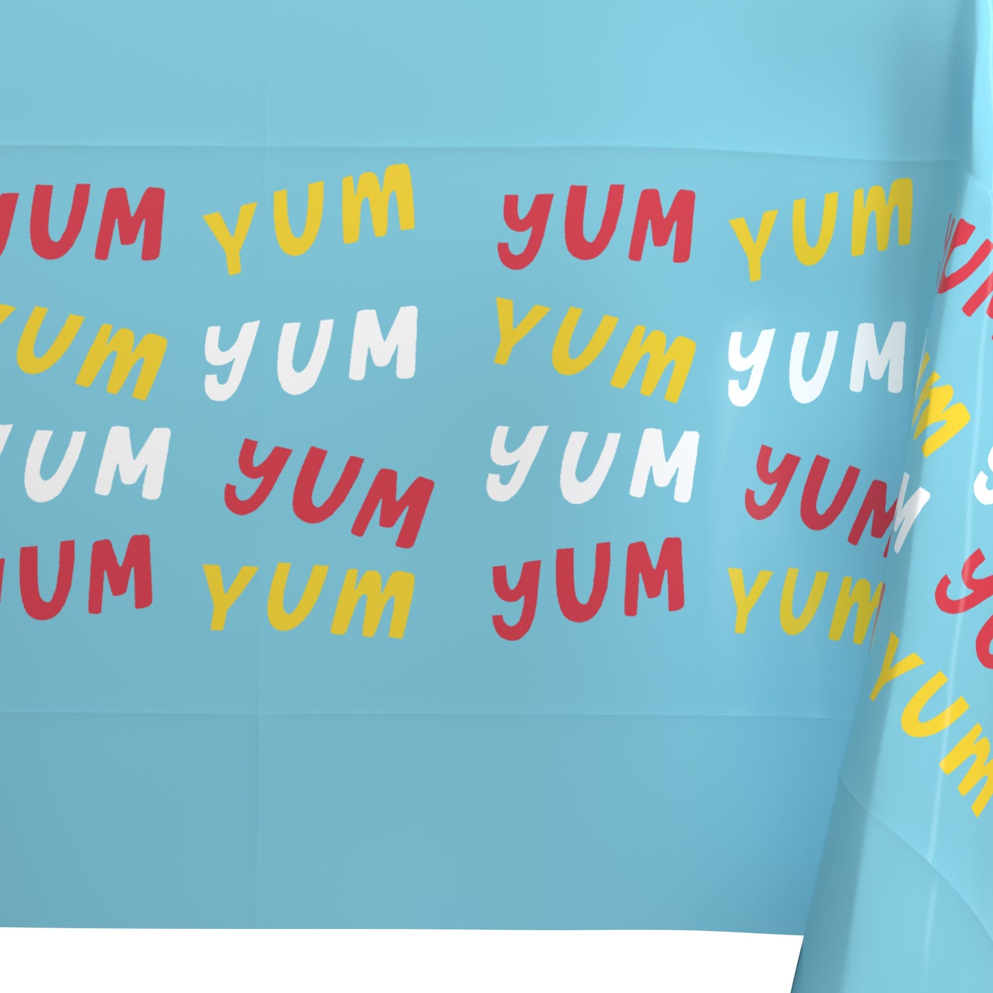 American Greetings Blue with Colorful Yum Plastic Table Cover
