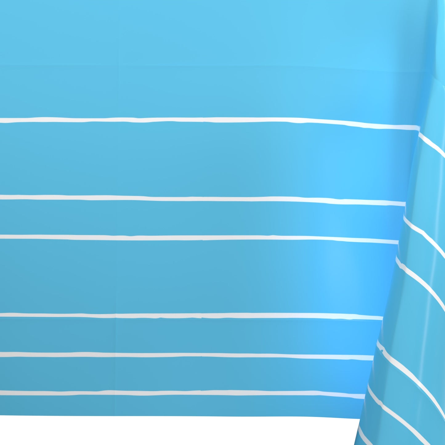 American Greetings Light Blue with White Stripes Plastic Table Cover