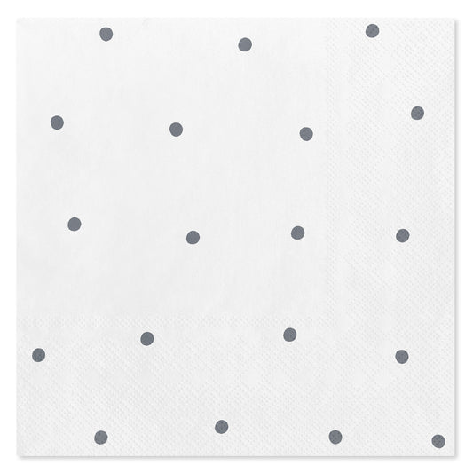 American Greetings Silver Polka Dots Lunch Napkins,