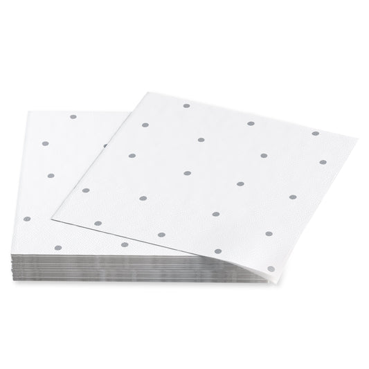American Greetings Silver Polka Dots Lunch Napkins,