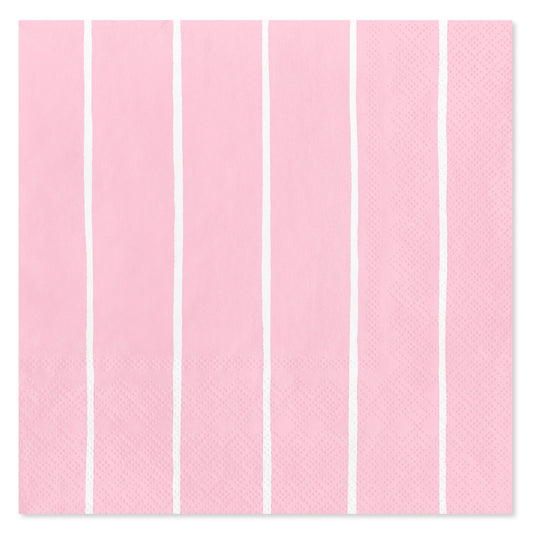 American Greetings White Lines on Pink Lunch Napkins