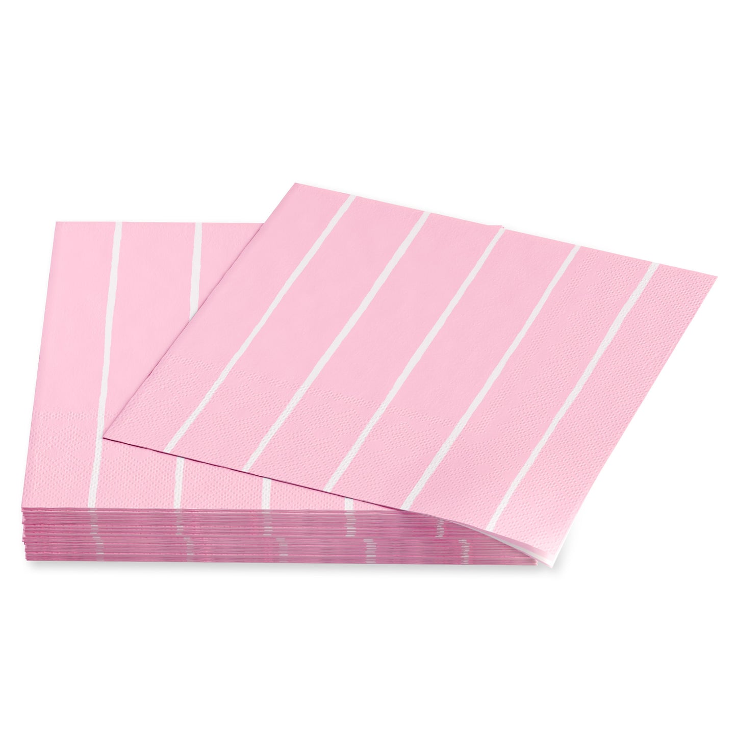 American Greetings White Lines on Pink Lunch Napkins