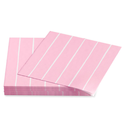 American Greetings White Lines on Pink Lunch Napkins