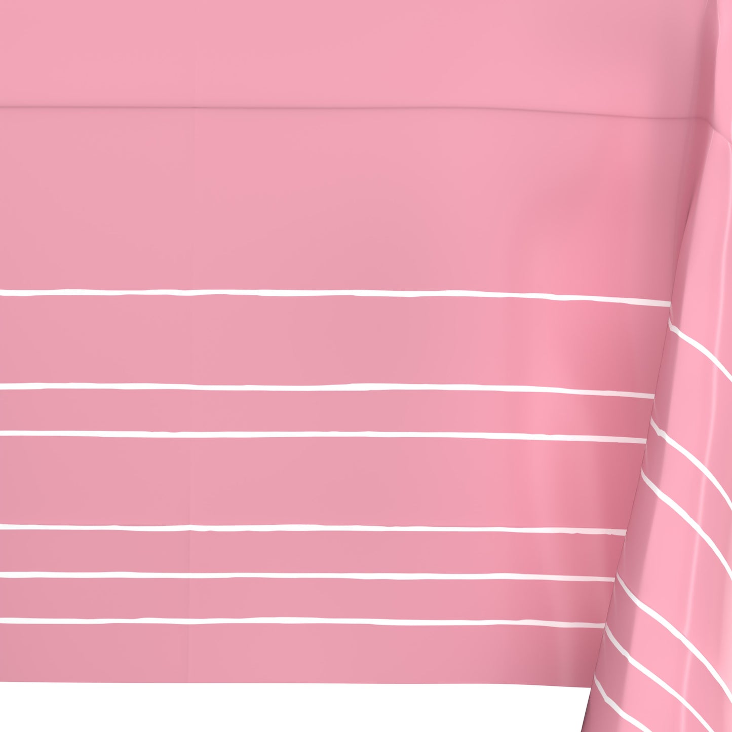 American Greetings Pink with White Stripes Plastic Table Cover