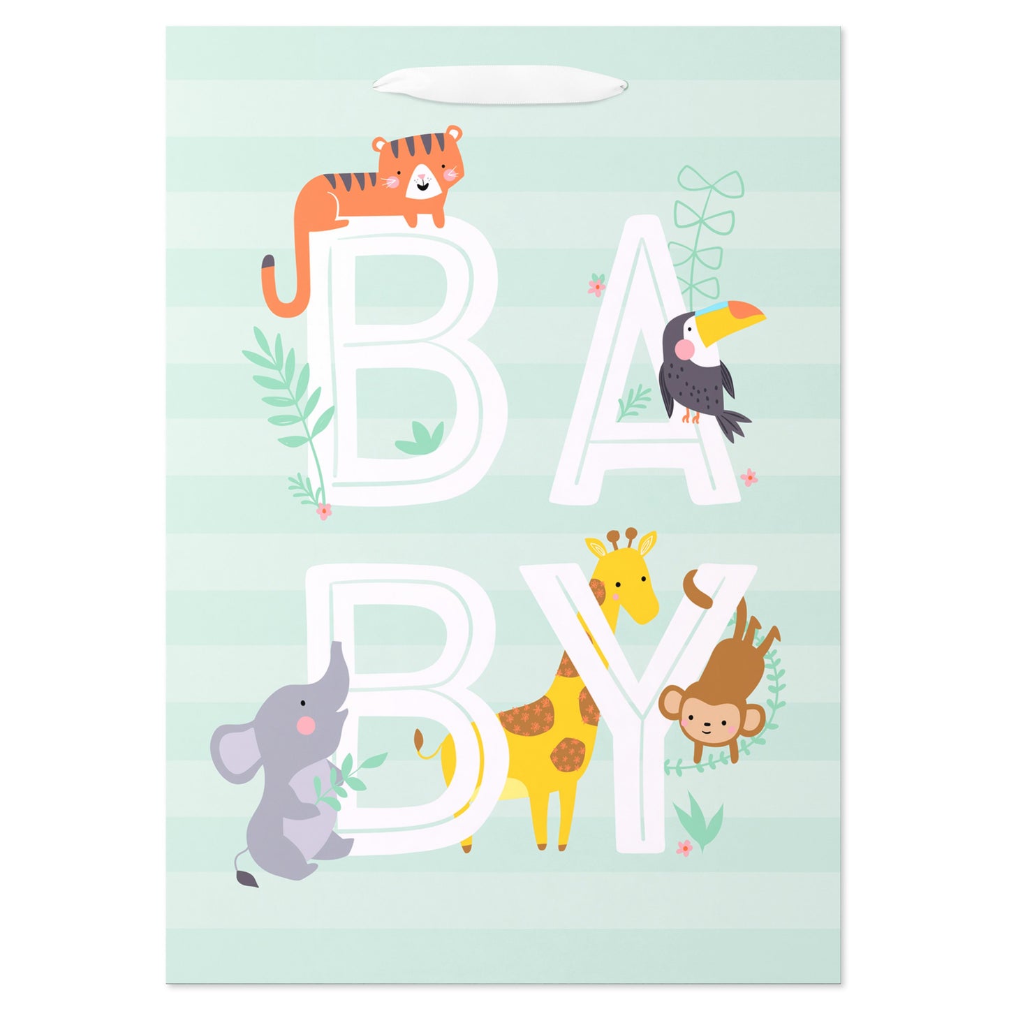 American Greetings Animals & Stripes Baby Medium Gift Bag