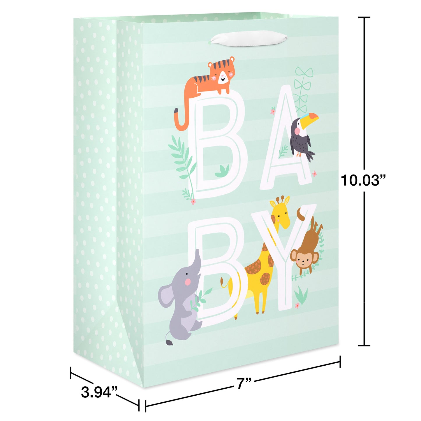 American Greetings Animals & Stripes Baby Medium Gift Bag