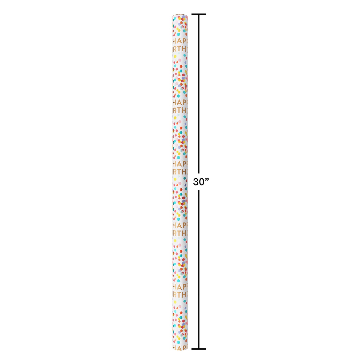American Greetings Confetti Pattern White Birthday Foil Wrapping Paper,15 sq. ft.