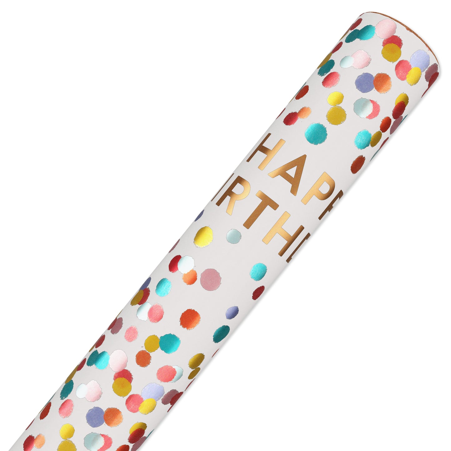American Greetings Confetti Pattern White Birthday Foil Wrapping Paper,15 sq. ft.