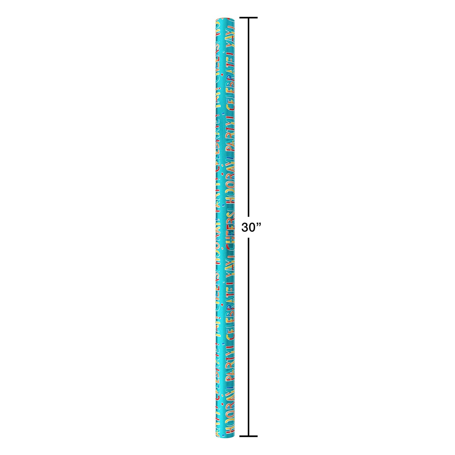 American Greetings Happy Birthday Teal Foil Wrapping Paper,15 sq. ft.