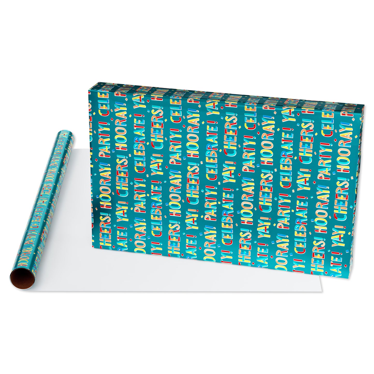 American Greetings Happy Birthday Teal Foil Wrapping Paper,15 sq. ft.