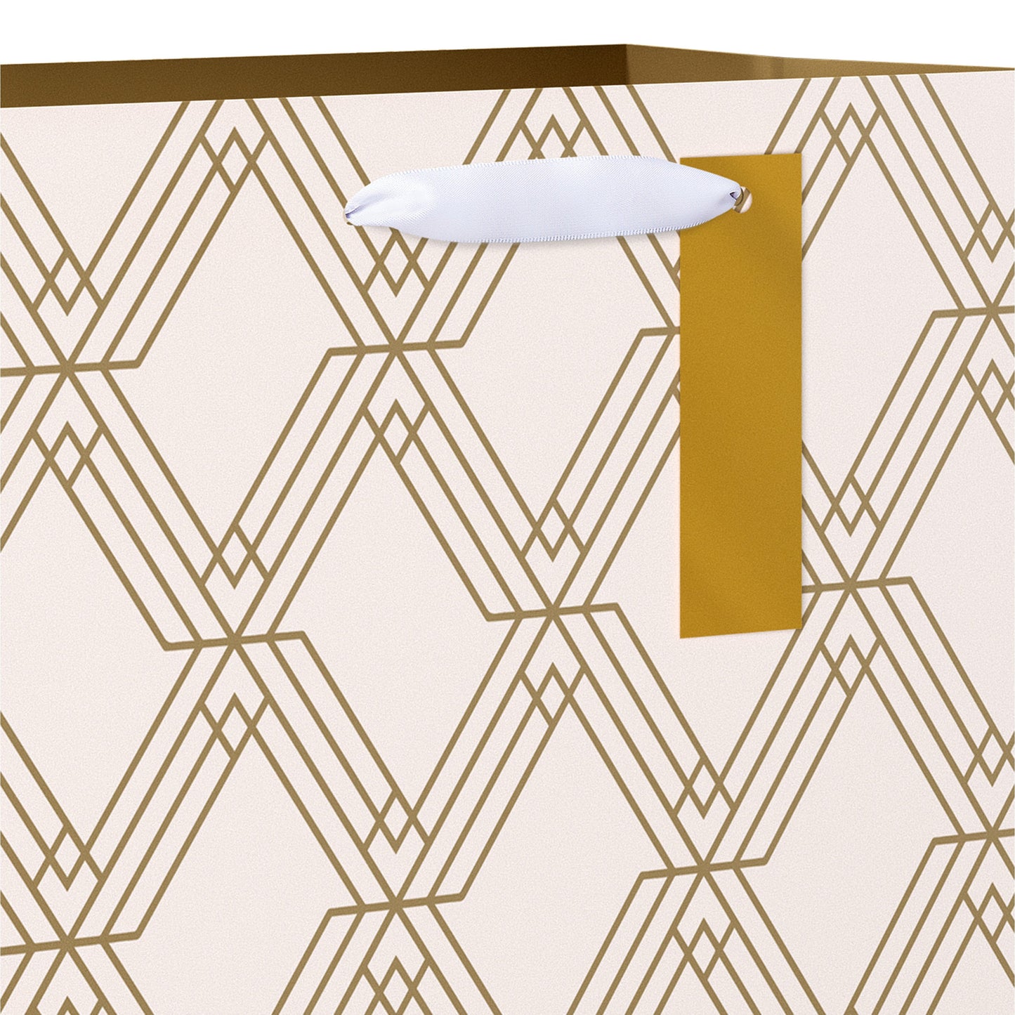 American Greetings Gold & Ivory Medium Gift Bag with Hang Tag