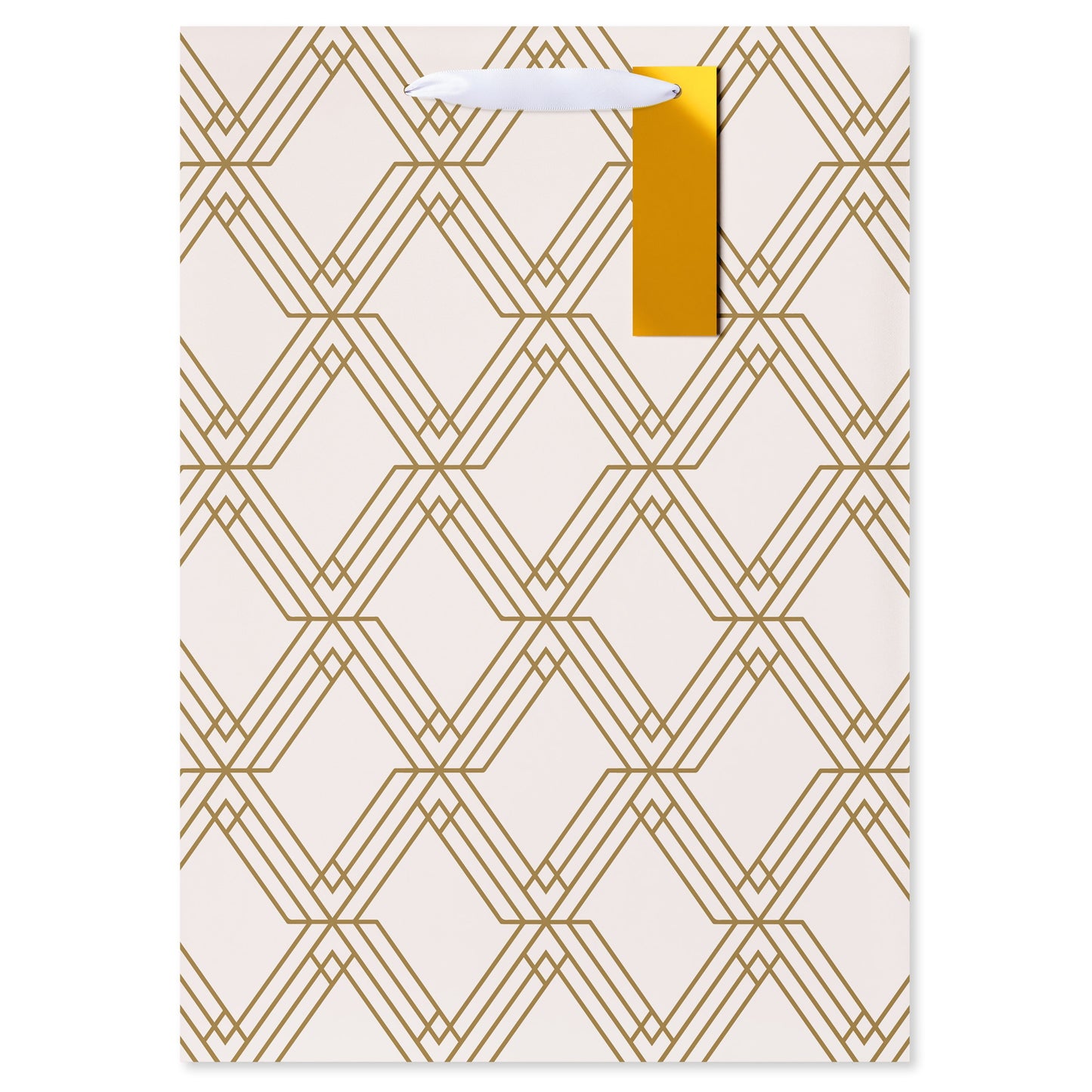 American Greetings Gold & Ivory Medium Gift Bag with Hang Tag