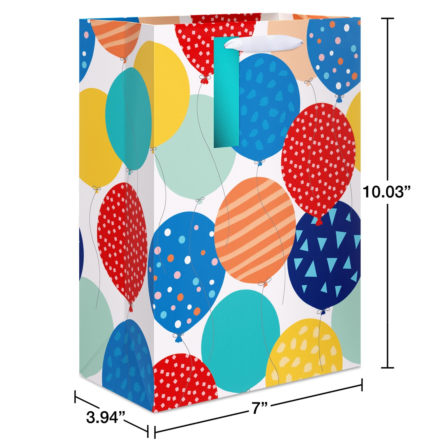 American Greetings Foil Balloons Medium White Gift Bag with Hang Tag