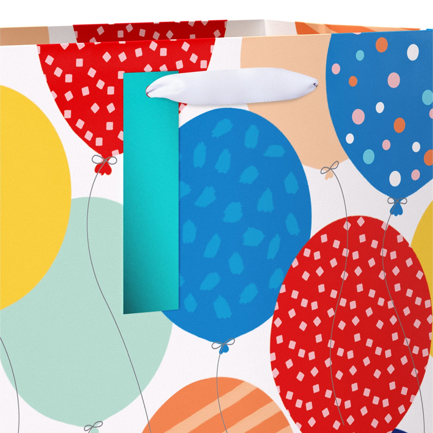 American Greetings Foil Balloons Medium White Gift Bag with Hang Tag