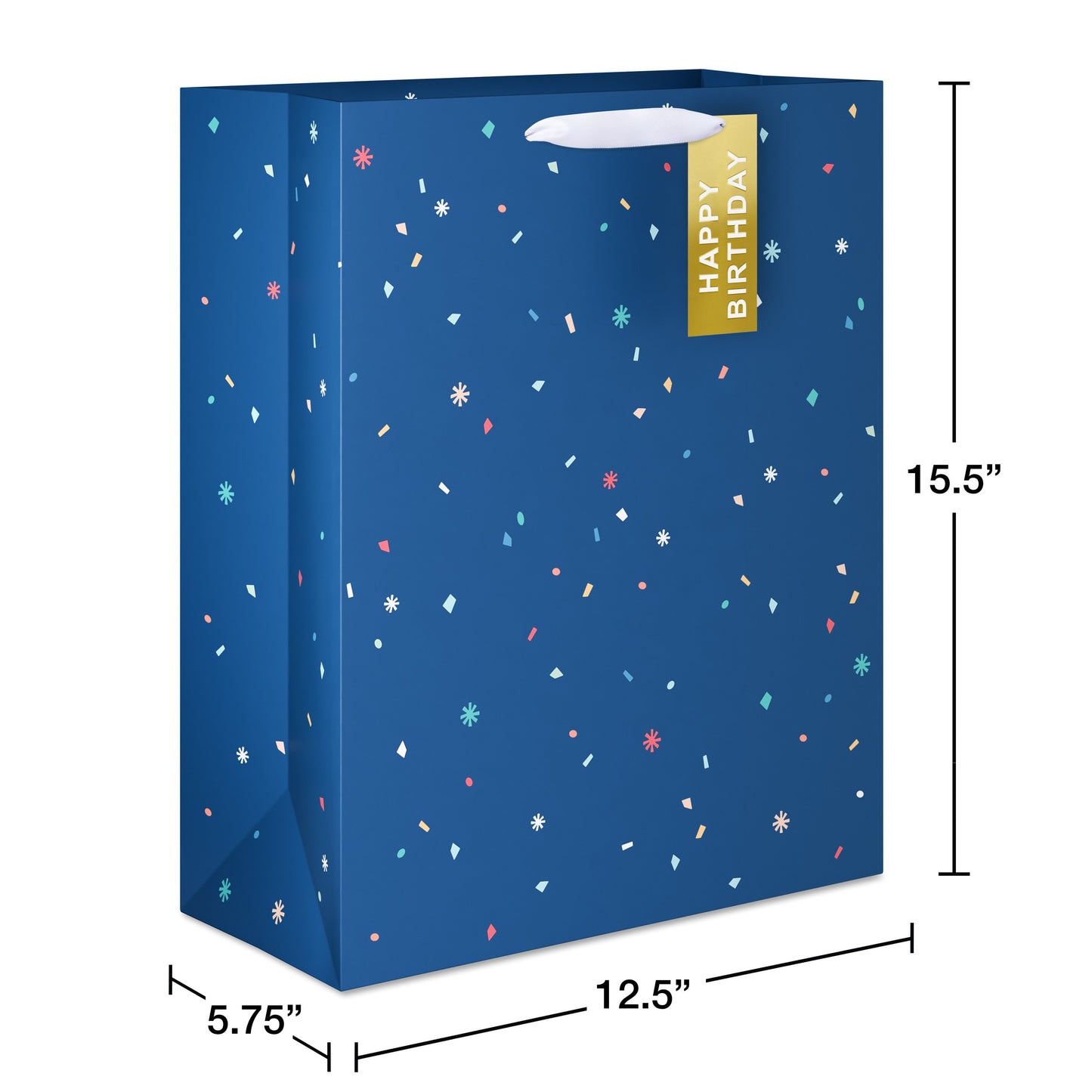 American Greetings Blue Confetti Birthday Extra Large Gift Bag with Tag
