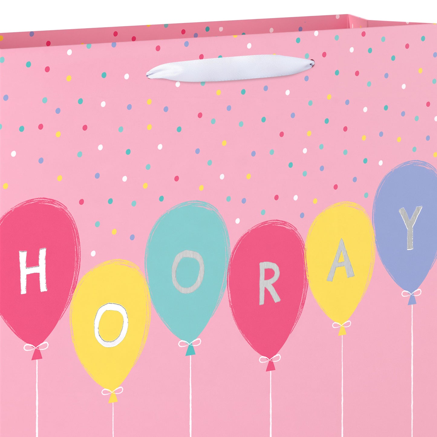 American Greetings Pink Balloons Birthday Large Horizontal Gift Bag