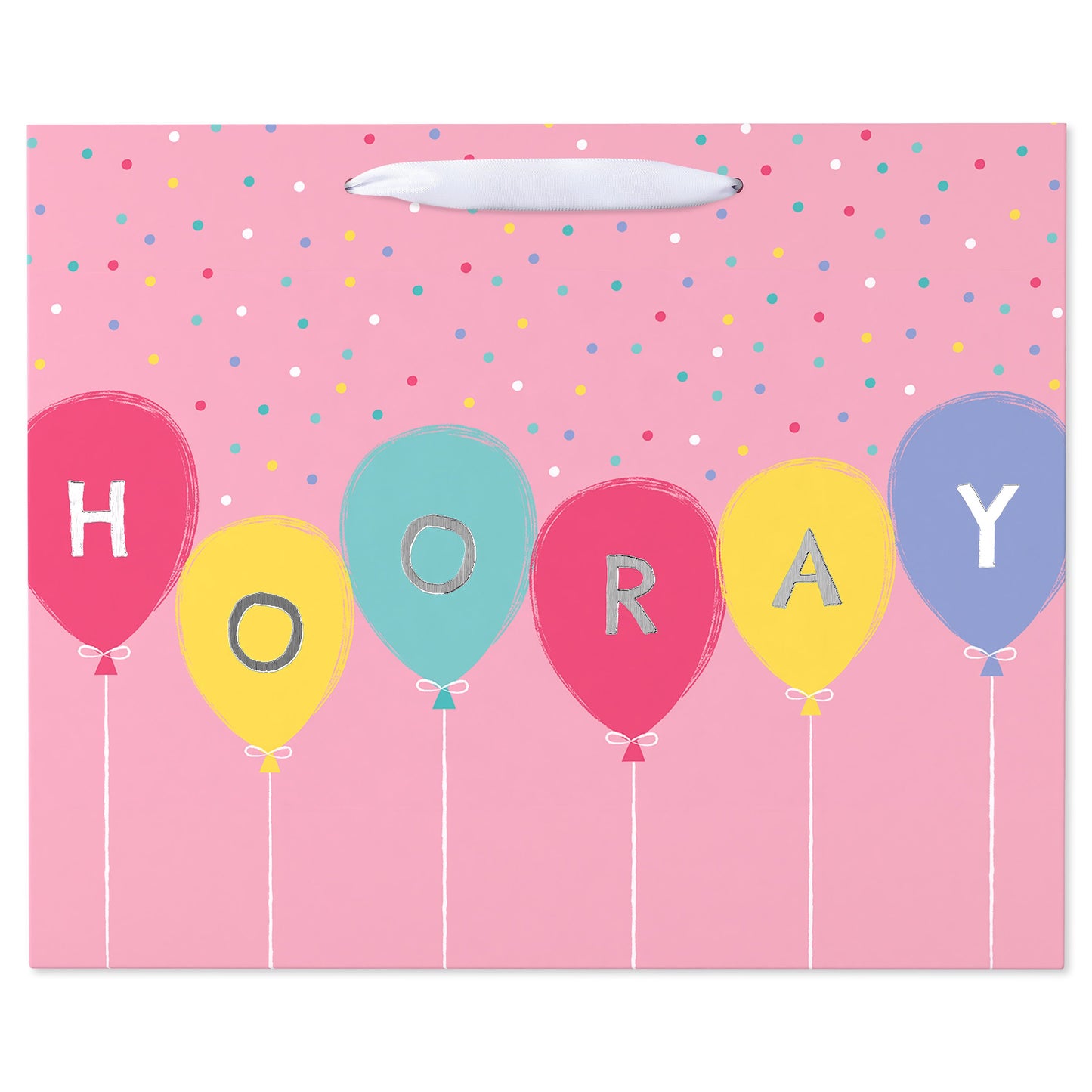 American Greetings Pink Balloons Birthday Large Horizontal Gift Bag