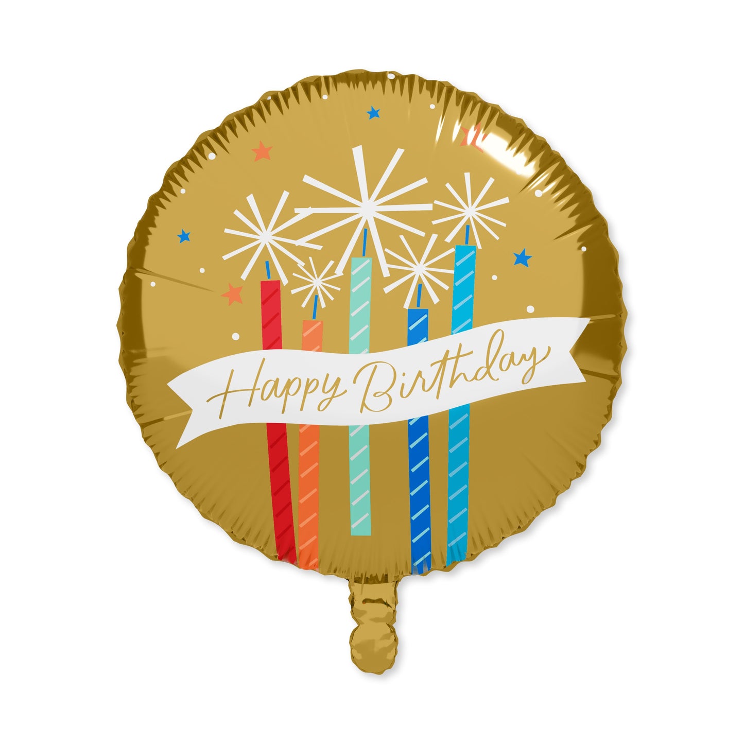 American Greetings Happy Birthday Candles Foil Uninflated Balloon with Inflation Straw