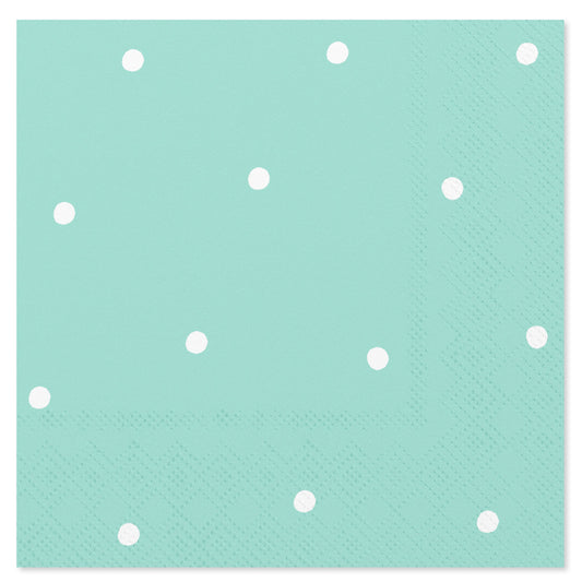 American Greetings Light Green with Polka Dots Beverage Napkins